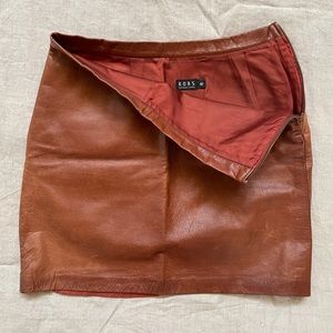 Kors by Michael Kors Leather Mini Skirt, 6